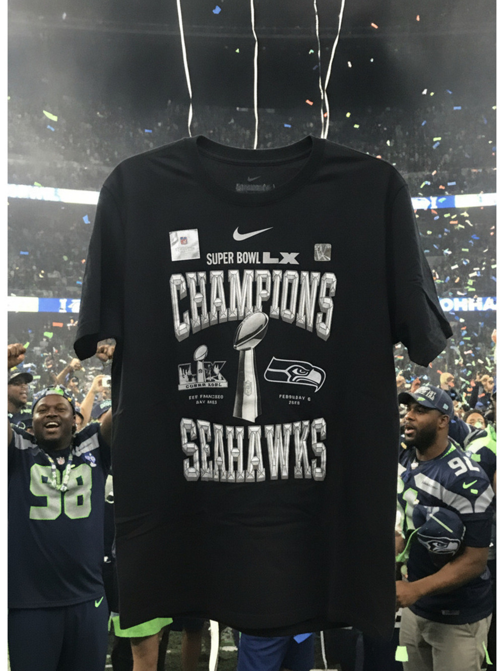 Seattle Seahawks Super Bowl LX Champions T-shirt - Men's Med/Women's Large